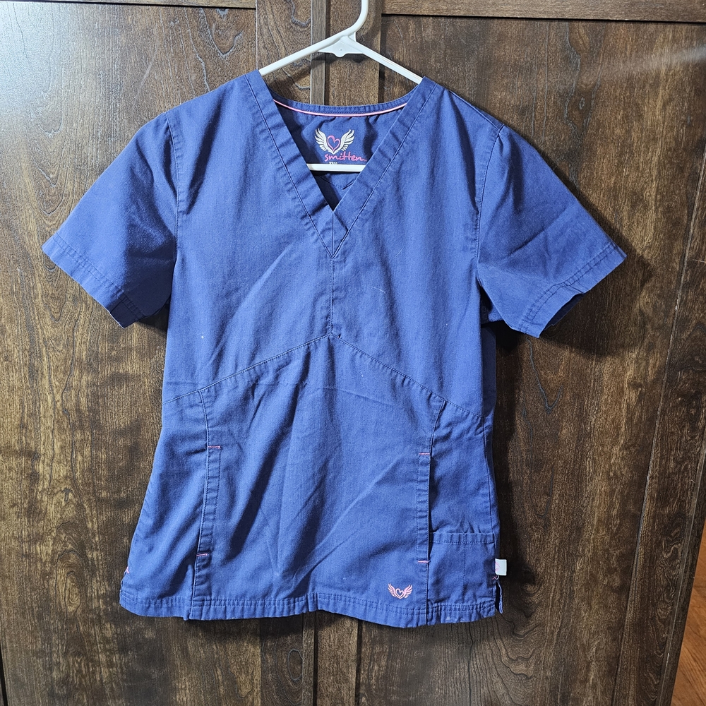 Smitten Blue Fitted Short Sleeve Top